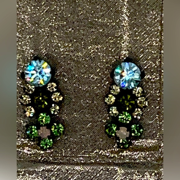SORRELLI 🌼 Flower Multi Color Pierced Earrings made with Swarovski Crystals. - Picture 12 of 13